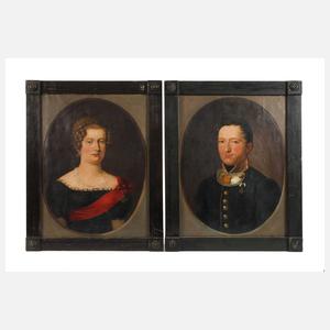 Paar Portraitpendants derer von Hirschberg