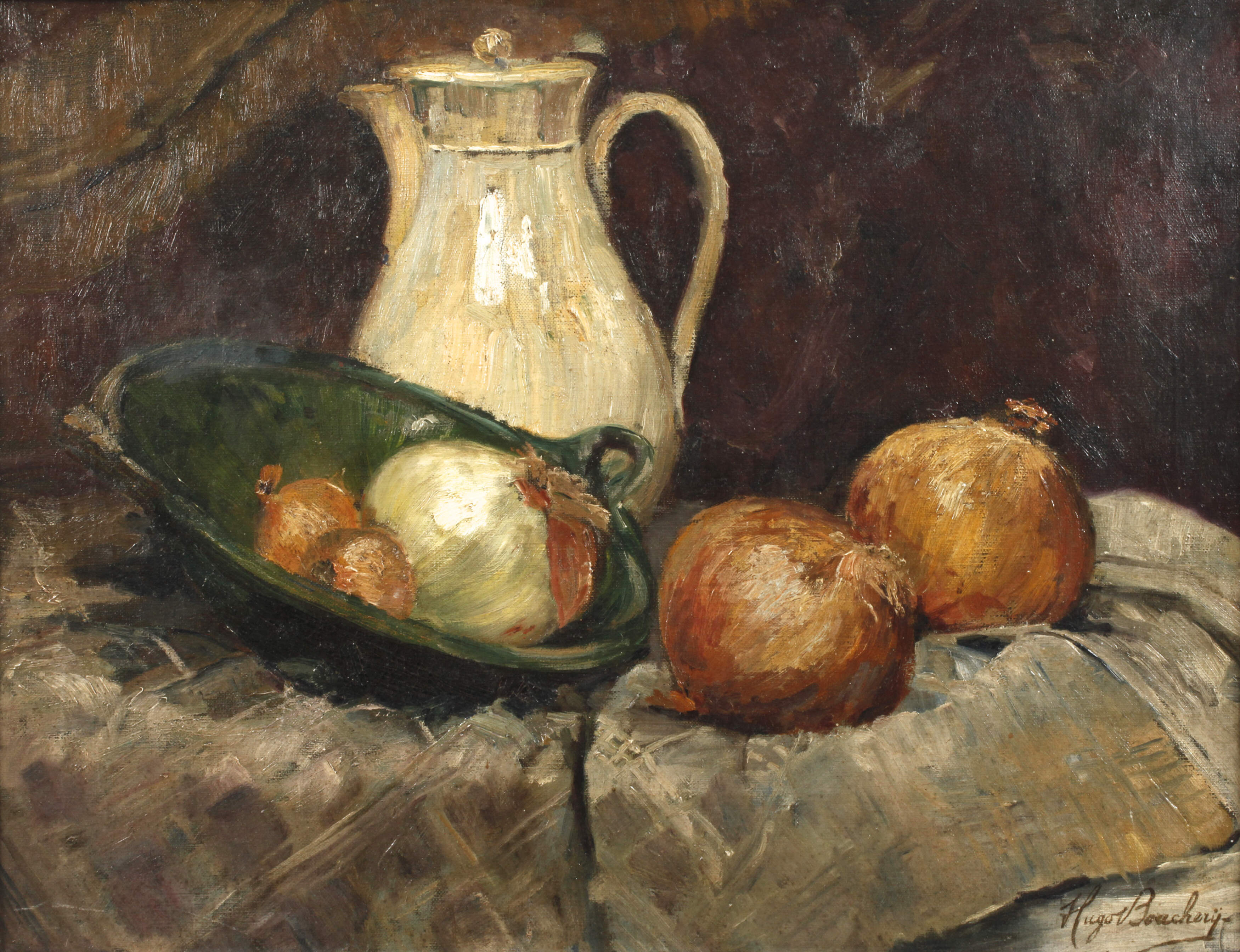 Hugo Bouchery, Stillleben mit Zwiebeln