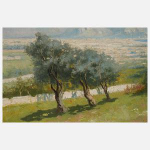 Erminio Kremp, Bei der Olivenernte vor Palermo