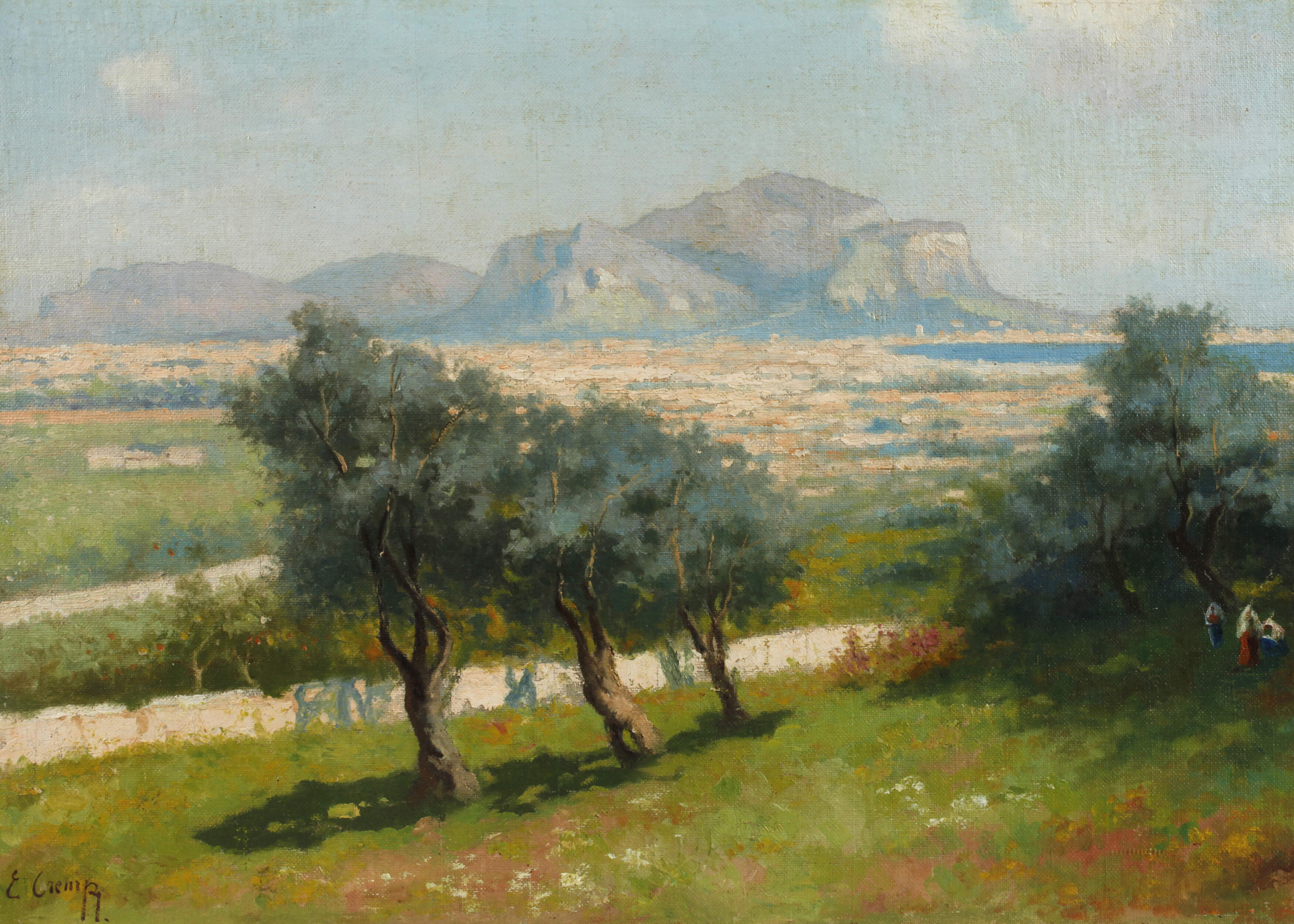 Erminio Kremp, Bei der Olivenernte vor Palermo