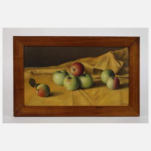 František Xaver Diblík, Stillleben mit Äpfeln auf gelbem Tuch