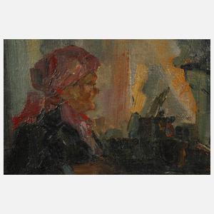 Gosen, Bäuerin am offenen Herd