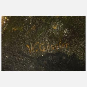 W. Gössler, Kühe an der Tränke