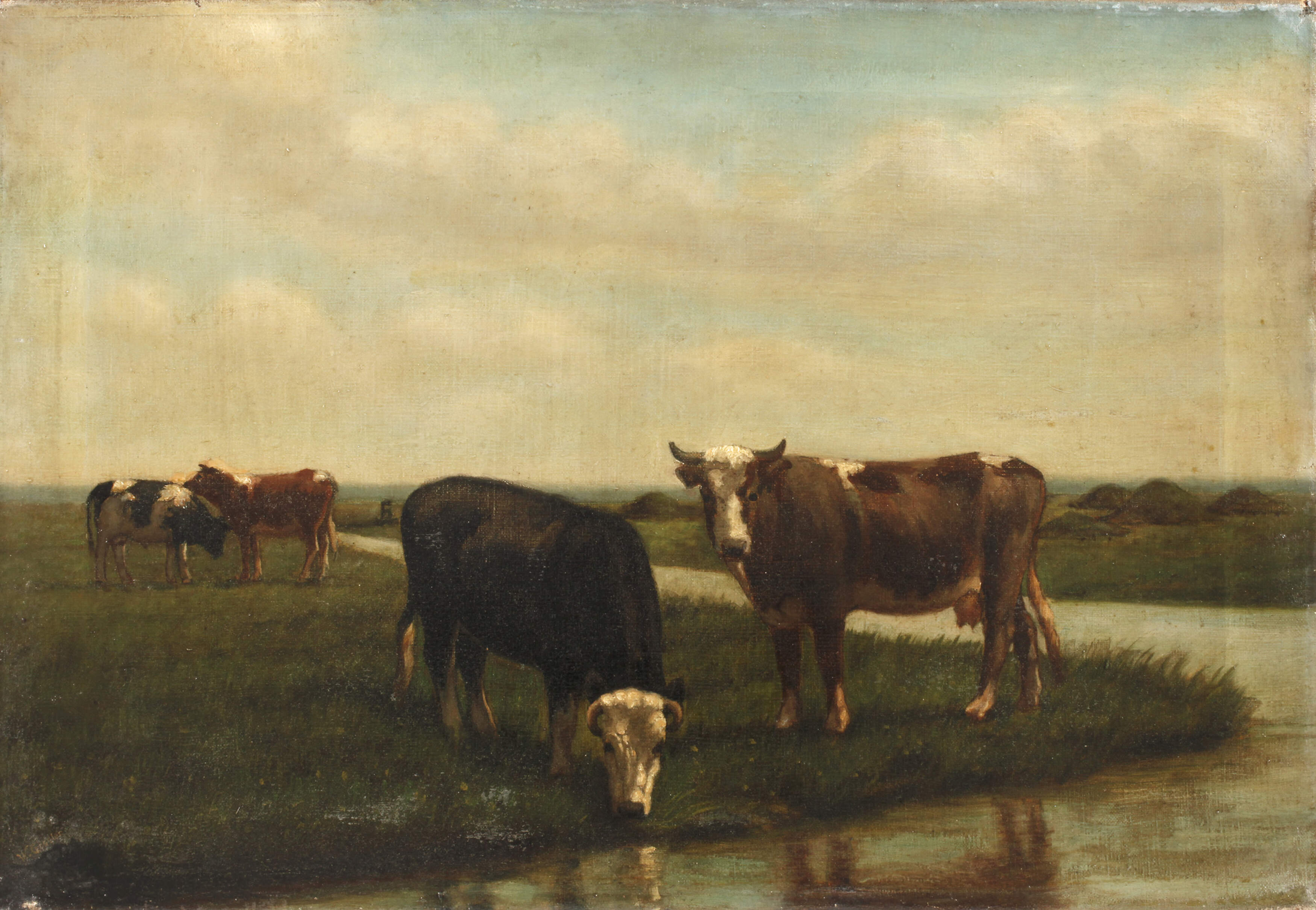 W. Gössler, Kühe an der Tränke