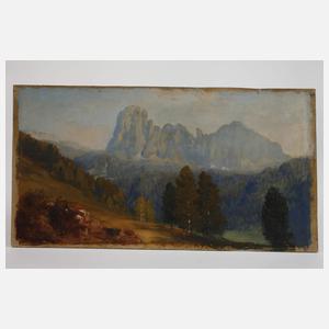 Anton Hlaváček, attr., Blick zur Langkofelgruppe