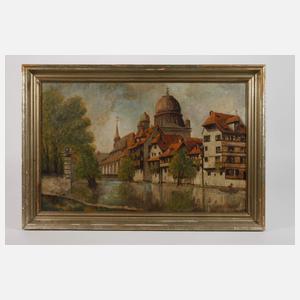 A. Köstel, Pegnitz mit Synagoge in Nürnberg