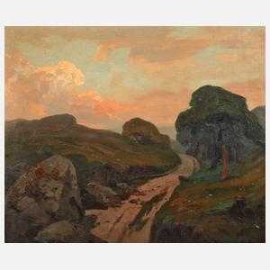 W. Kraus, Romantische Abendlandschaft