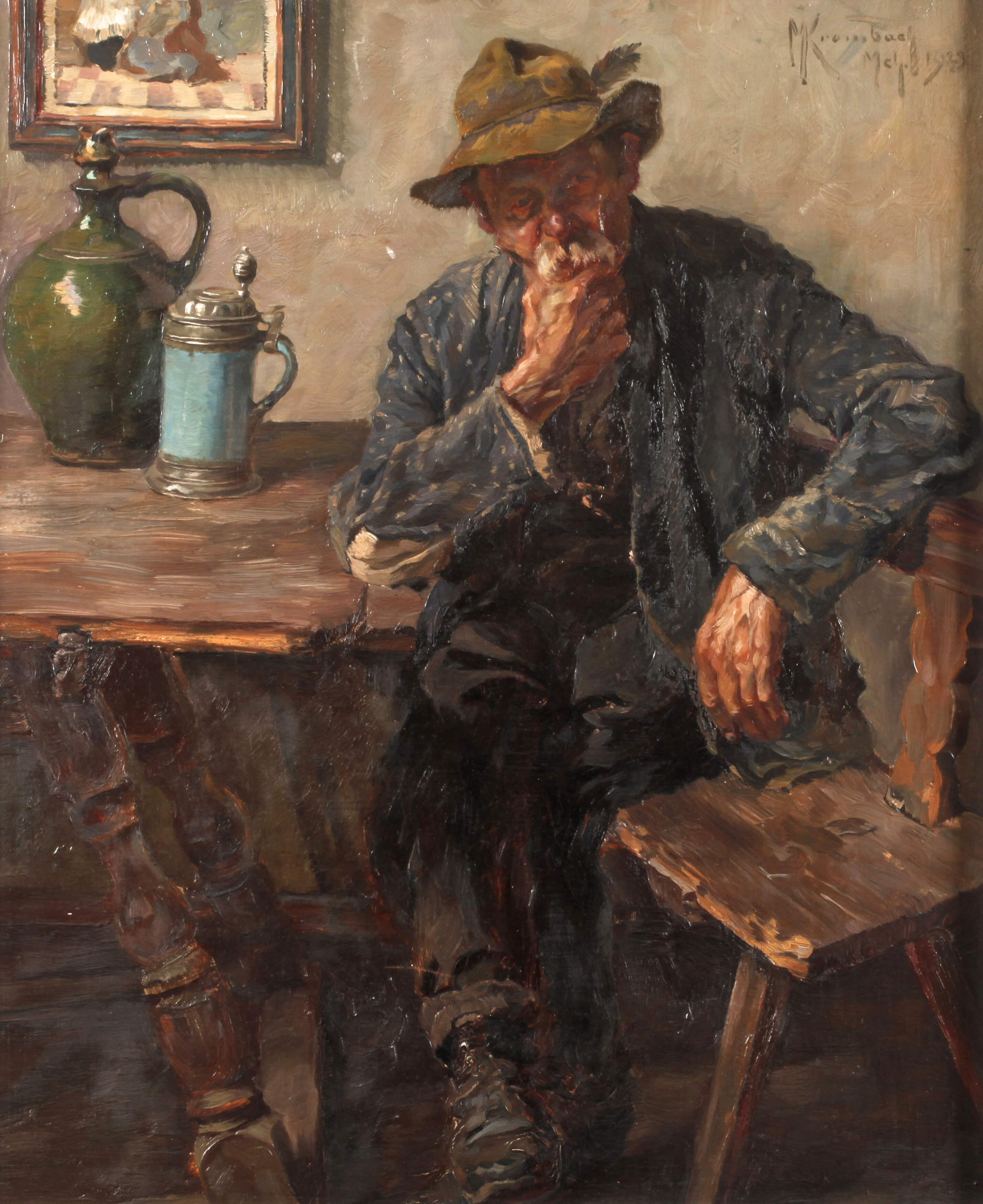 Max Krombach, Älterer Bayer am Küchentisch