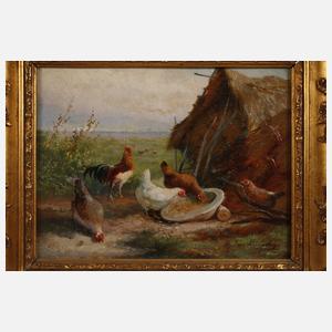 Jef Louis van Leemputten, attr., Paar Hühnerbilder