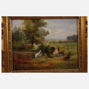 Jef Louis van Leemputten, attr., Paar Hühnerbilder