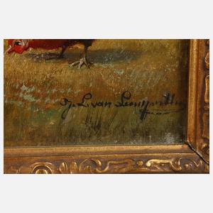 Jef Louis van Leemputten, attr., Paar Hühnerbilder