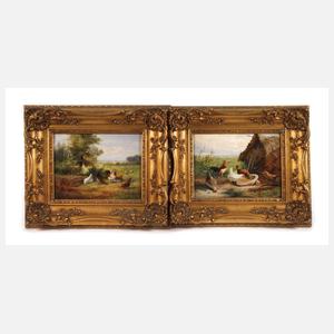 Jef Louis van Leemputten, attr., Paar Hühnerbilder