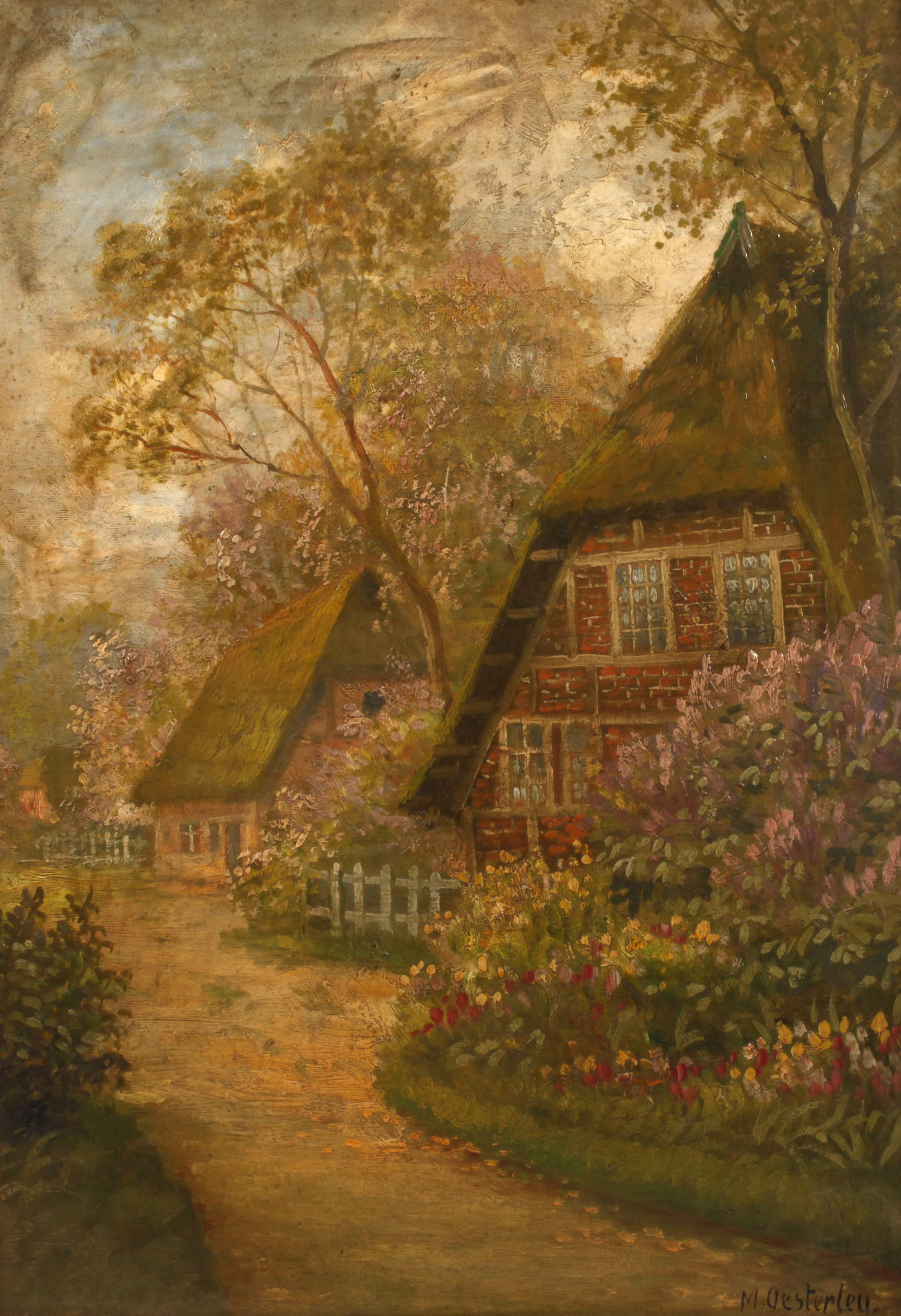 Marie Oesterley, Reetgedeckte Bauernhäuser