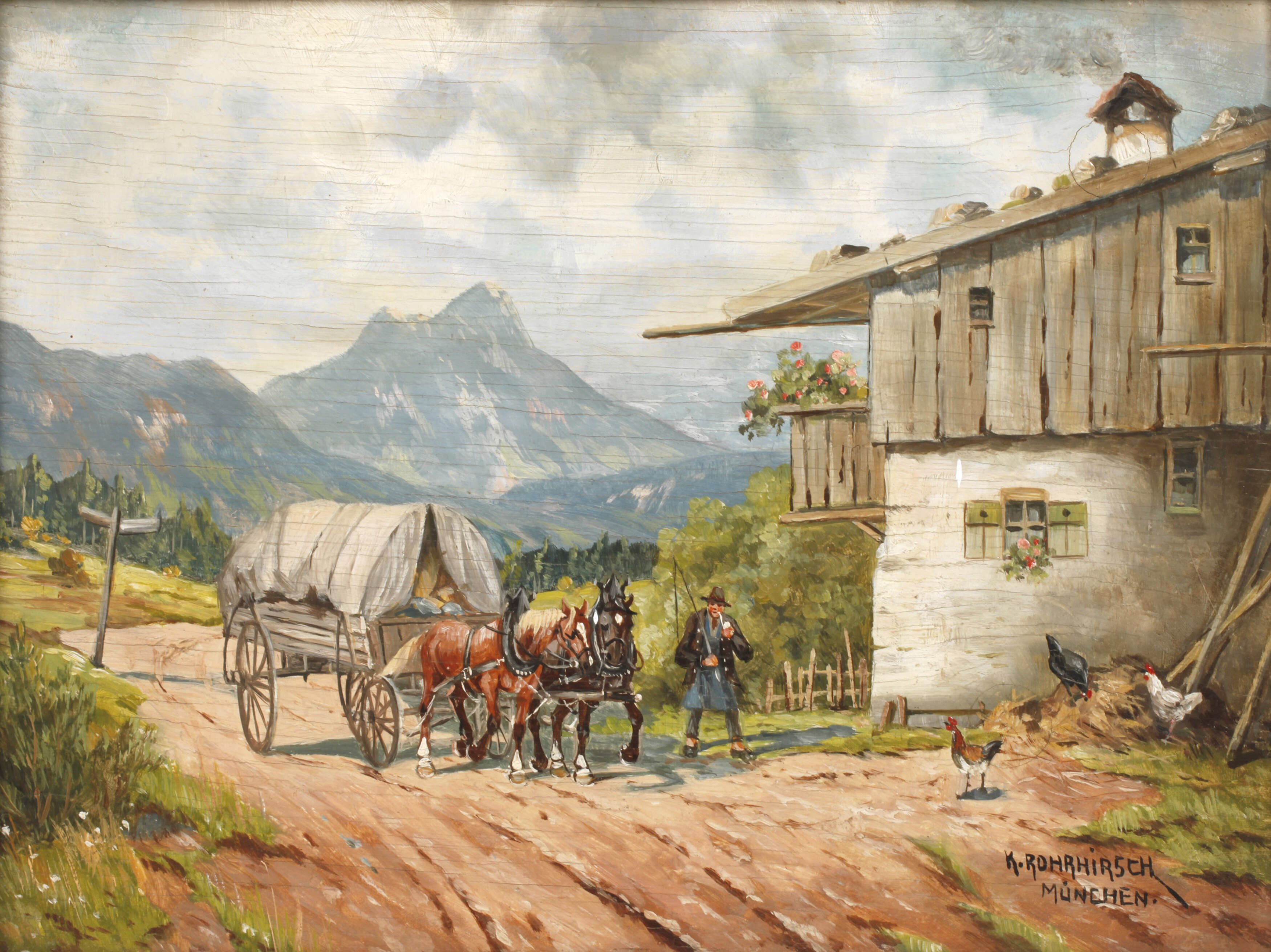 Karl Rohrhirsch, Planwagen auf der Landstraße