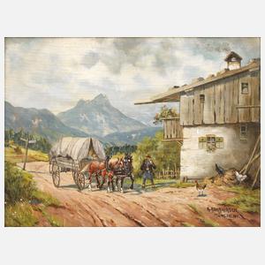 Karl Rohrhirsch, Planwagen auf der Landstraße