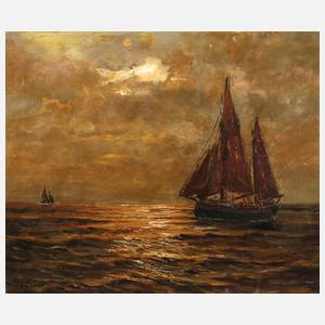 Steffani, Segelschiffe in der Abendsonne