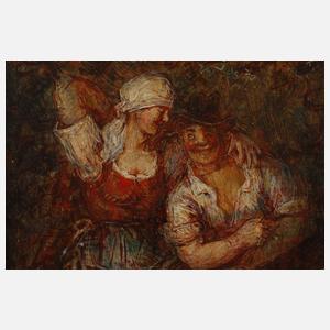 Verliebtes Bauernpaar