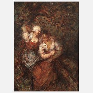 Verliebtes Bauernpaar