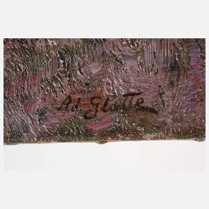 Adolf Glatte, Moorlandschaft mit blühender Heide