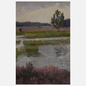 Adolf Glatte, Moorlandschaft mit blühender Heide