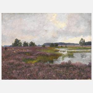 Adolf Glatte, Moorlandschaft mit blühender Heide