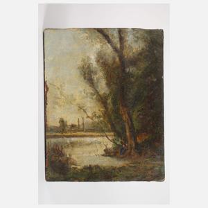 Henri Joseph Harpignies, attr., Flusslandschaft