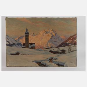 Erwin Kettemann, "Winterabend in Lech"