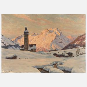 Erwin Kettemann, "Winterabend in Lech"