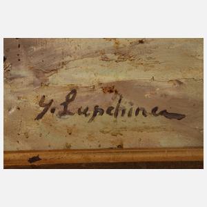 Georges Lapchine, Fischerboote vor Stadtkulisse