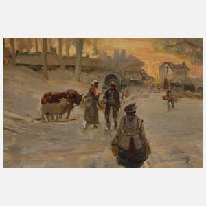 Albert Mantelet, Winterliche Landstraße