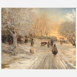 Albert Mantelet, Winterliche Landstraße