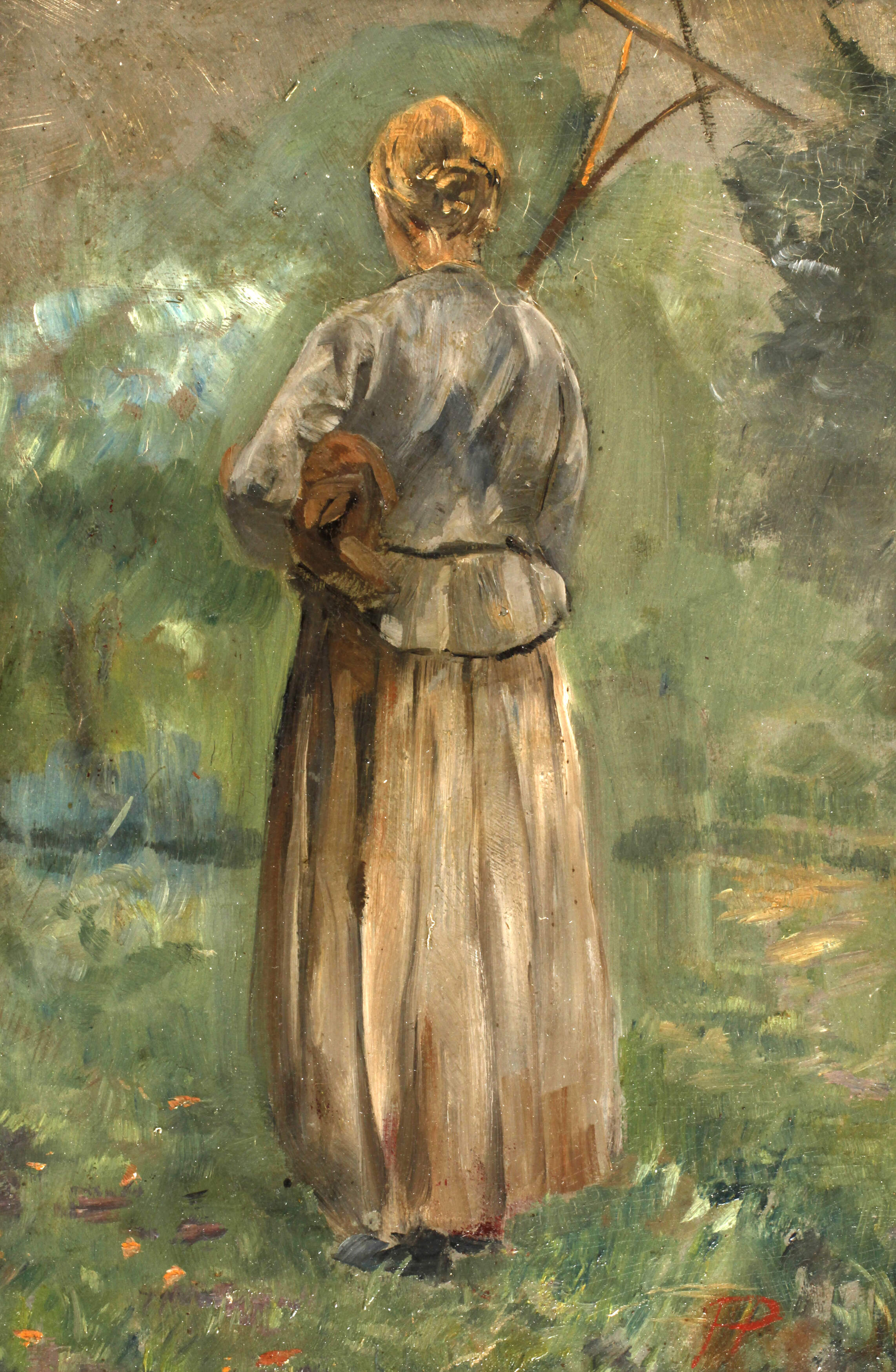 Hermann Pleuer, "Frau mit Rechen"