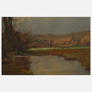 G. Rau, Sommerliche Flusslandschaft