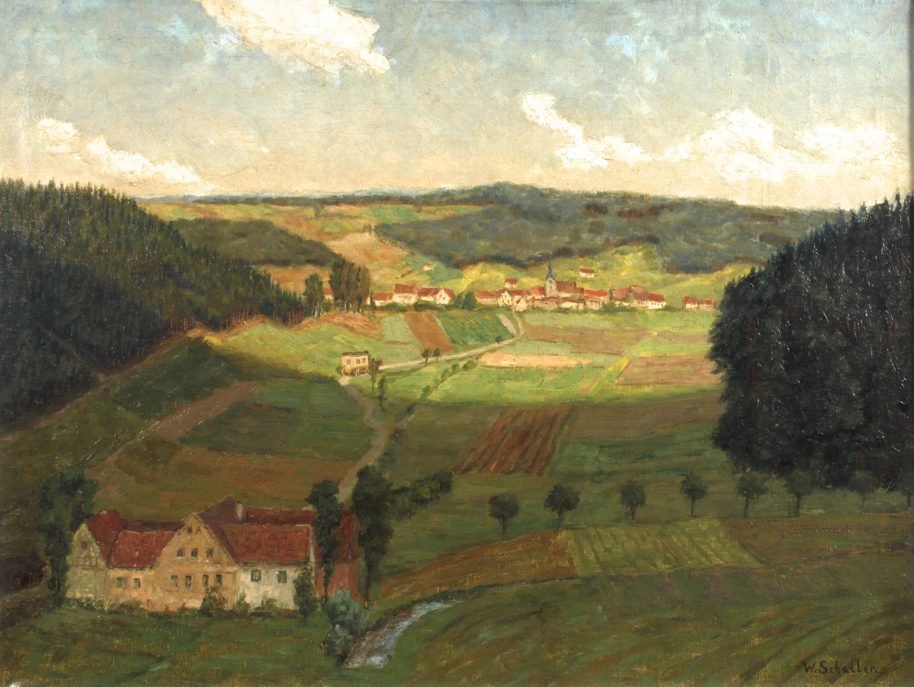 Willy Schaller, attr., "Fränkische Landschaft bei Nürnberg"