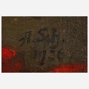 Dame mit rotem Kopftuch