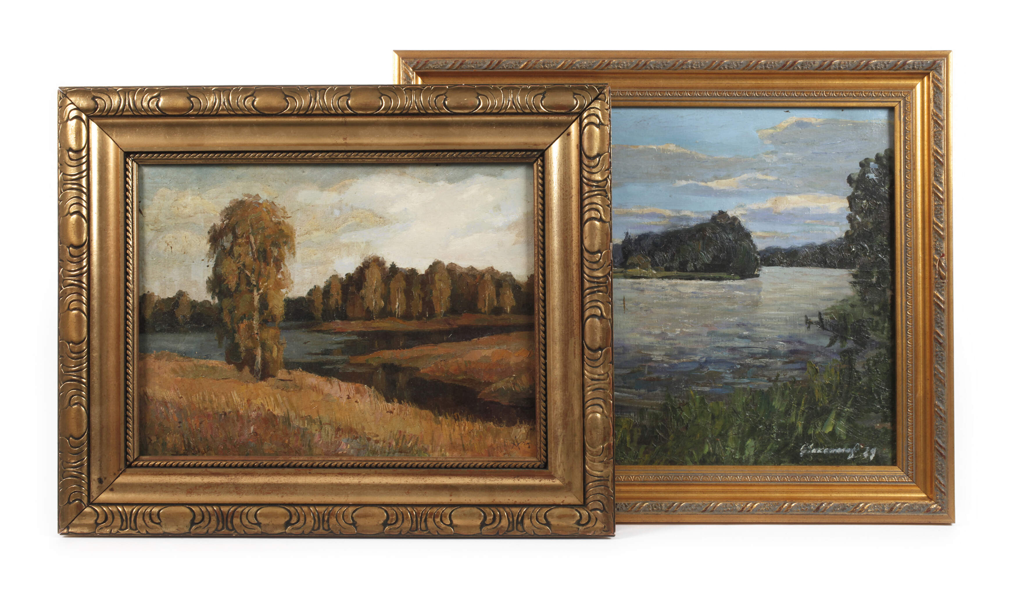 Paar russische impressionistische Landschaften