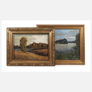 Paar russische impressionistische Landschaften