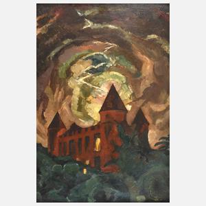 Gino von Finetti, attr., Gewitter über Burgruine