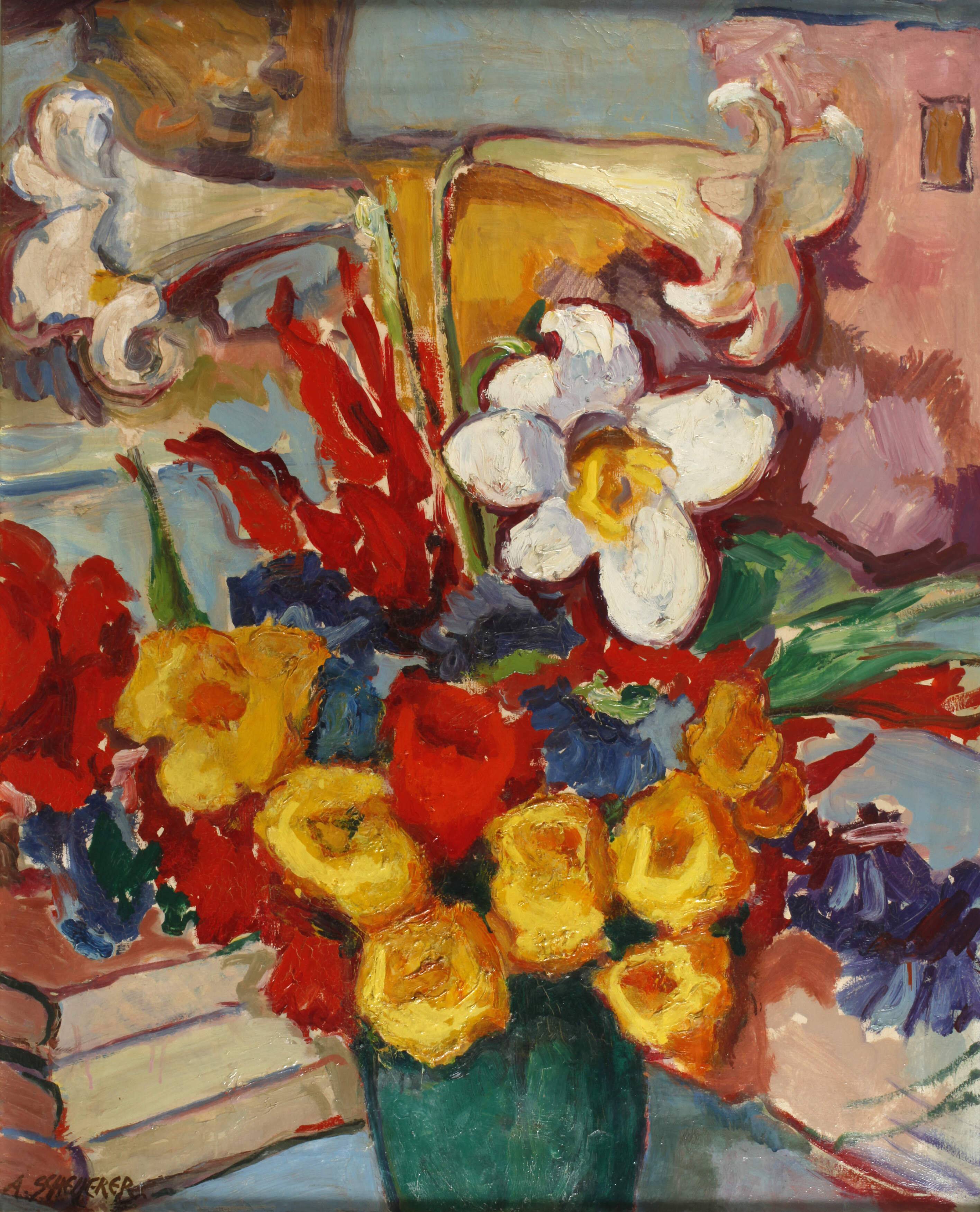 Albert Schellerer, "Stilleben mit Kallas"