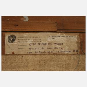 Otto Friedrich Weber, "Häuser und Schiffe am Kanal"