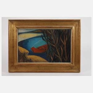 Henschel, Expressionistische Landschaft mit Boot
