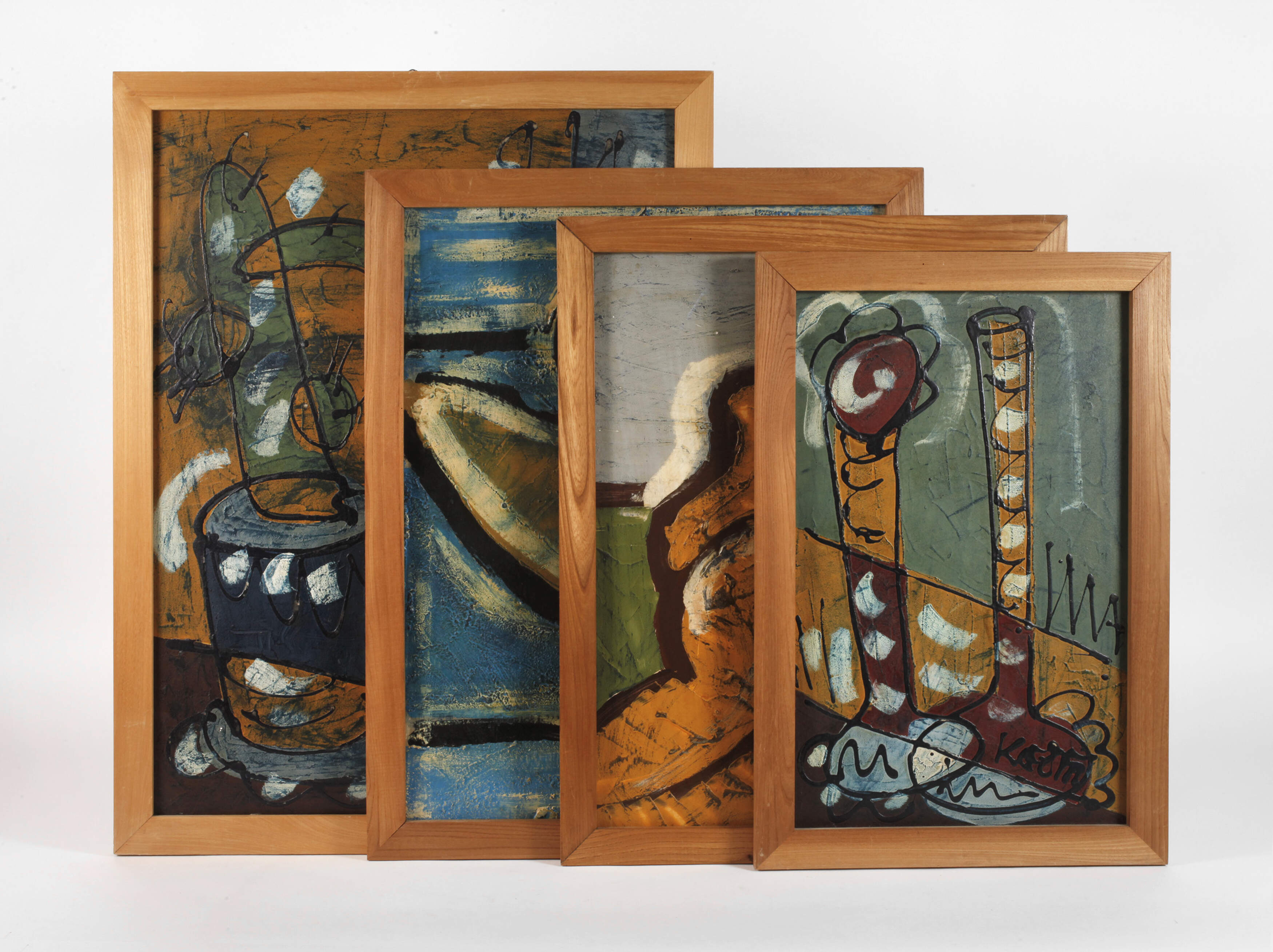 Bohumil Kecir, attr., Vier Gemälde