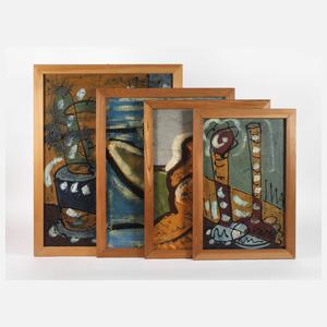 Bohumil Kecir, attr., Vier Gemälde