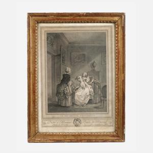 Klassizistischer Rahmen mit Kupferstich