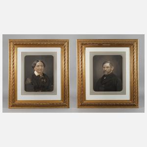 Paar große Goldstuckleisten Spätbiedermeier