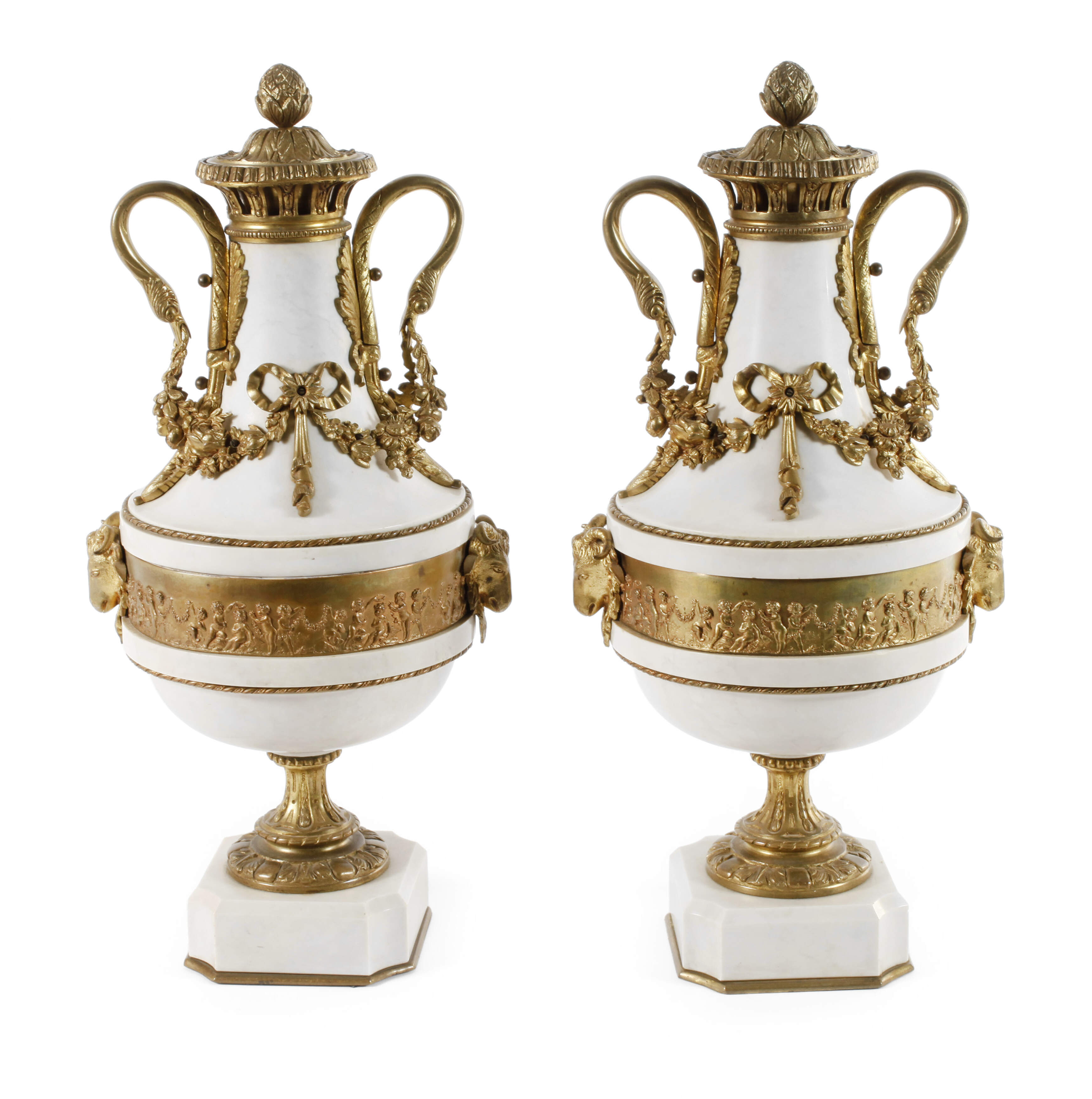 Paar klassizistische Amphorenvasen