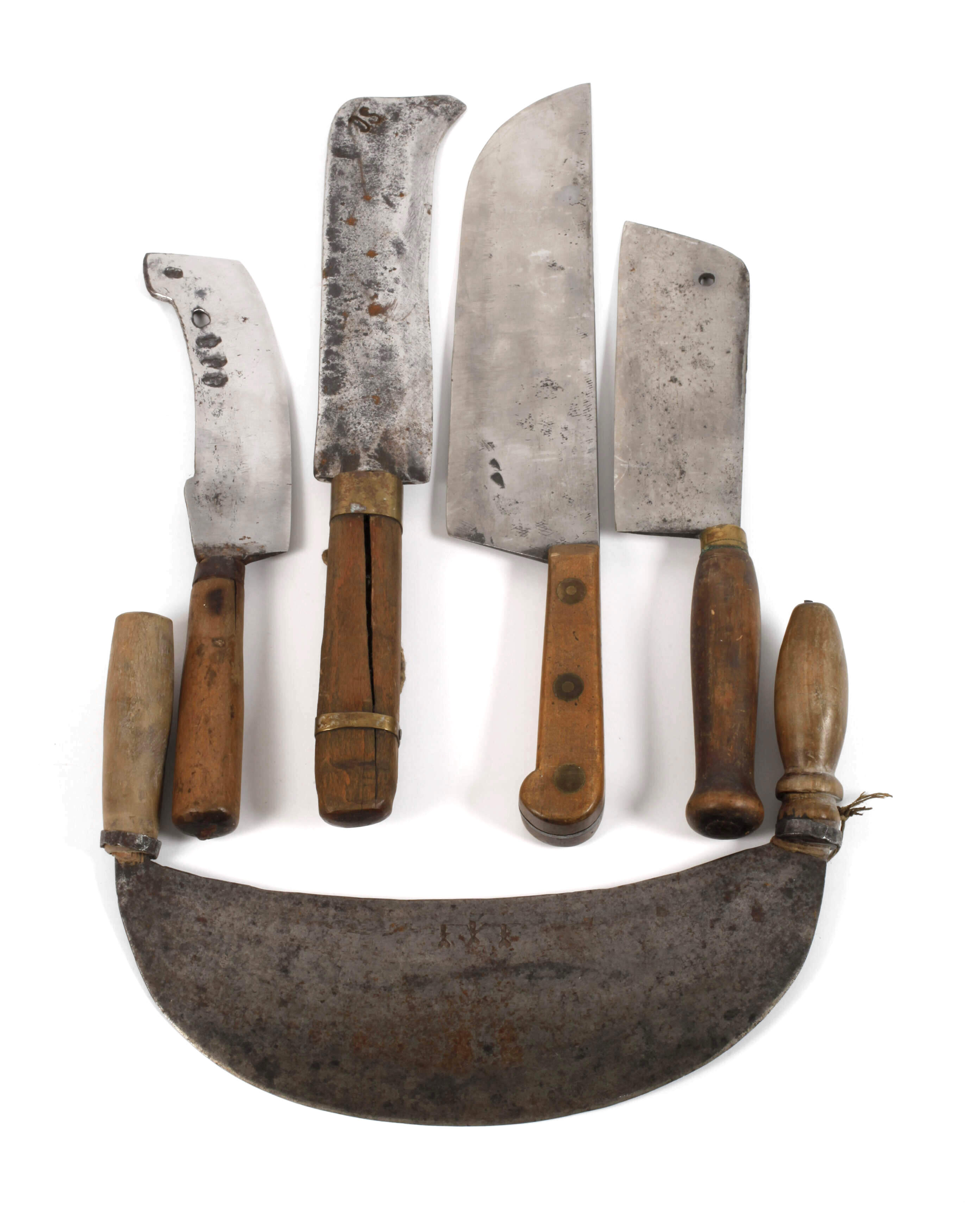 Fünf historische Küchenbeile