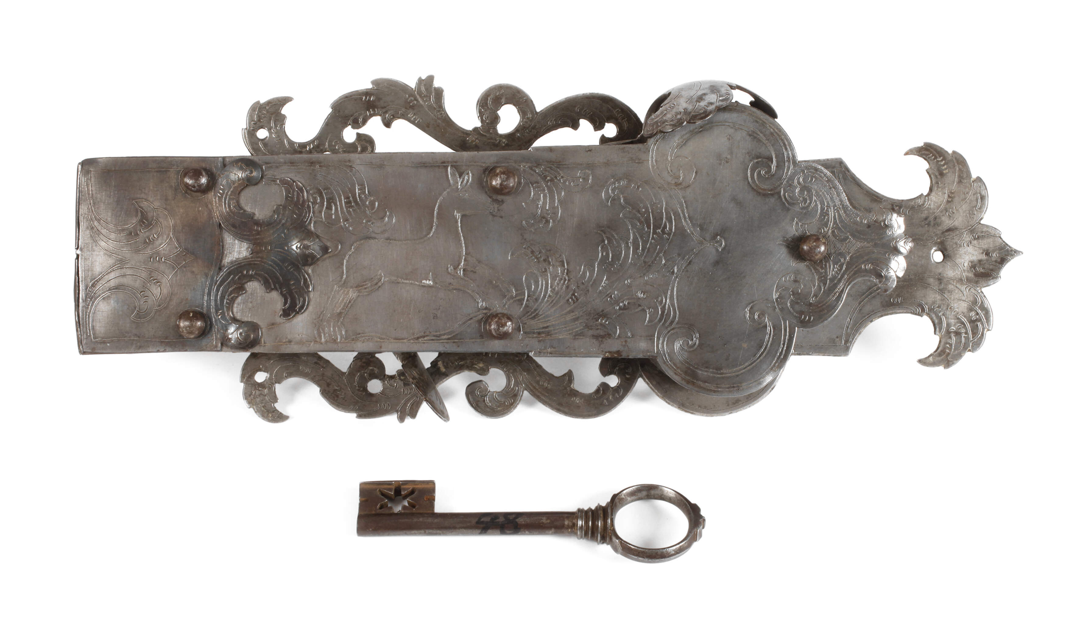 Prächtiges barockes Türschloss