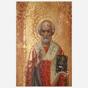 Zwei Ikonen mit Heiligenbildnissen