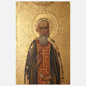 Zwei Ikonen mit Heiligenbildnissen